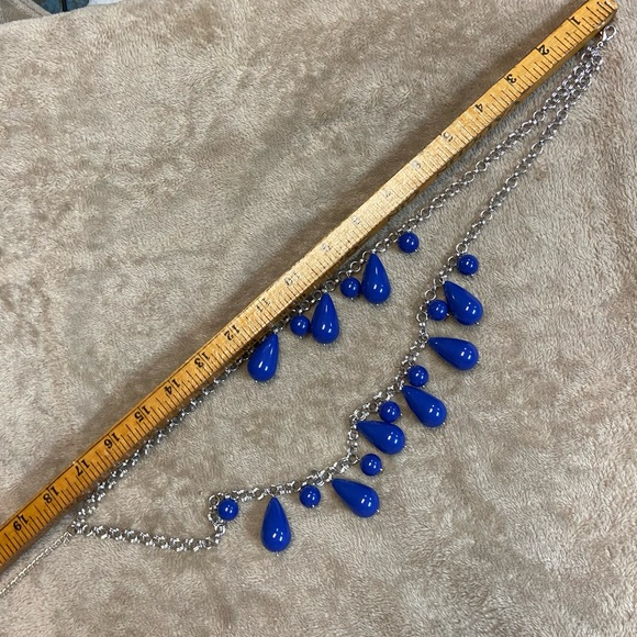 Cato’s 2 Strand Silver Necklace with Gorgeous Blue Teardrop Beads - Picture 6 of 7